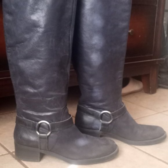 Lucky Brand, full-grain leather, tall black riding boots - Size 8 - Picture 10 of 16
